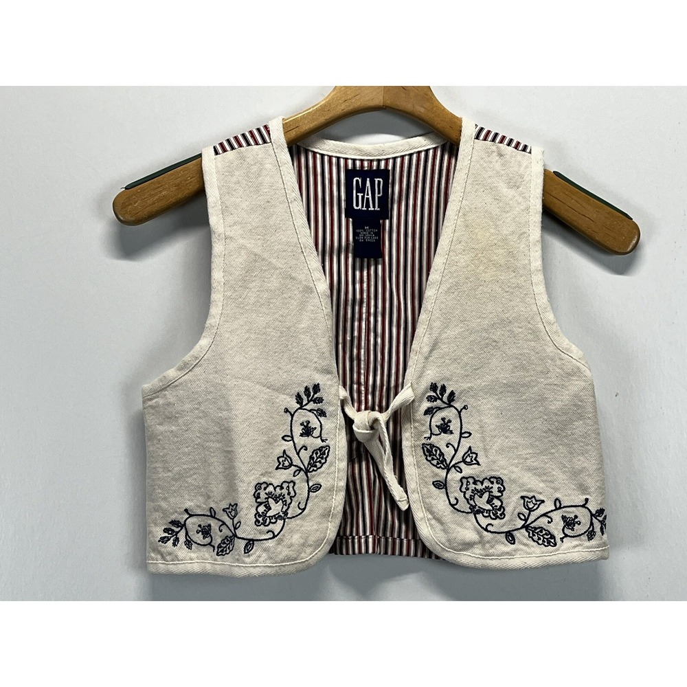 Vtg Kids Gap 90's Y2K Vest Girls Sz Medium GUC Tie Front